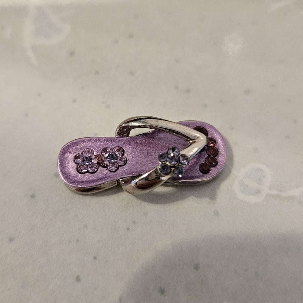 Purple and Silver Flip Flop Charm